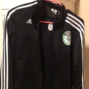 Sounders adidas zip up warm up jacket